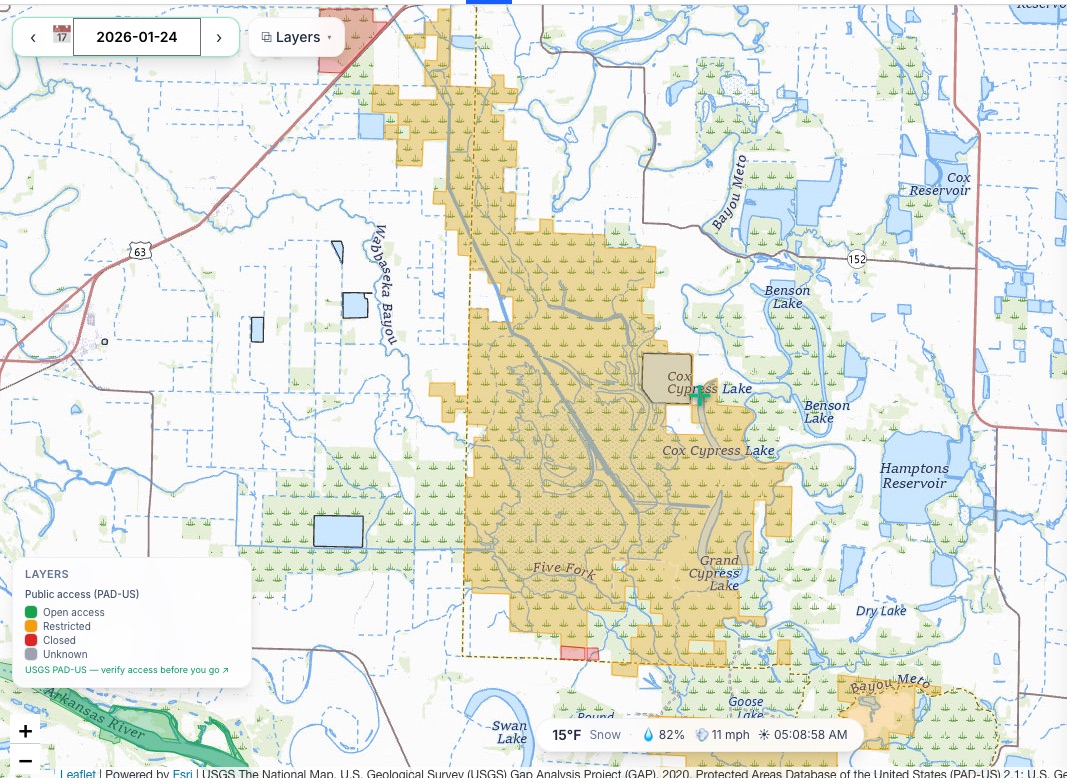Public land boundaries overlay