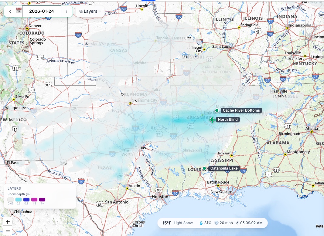 Snow depth overlay